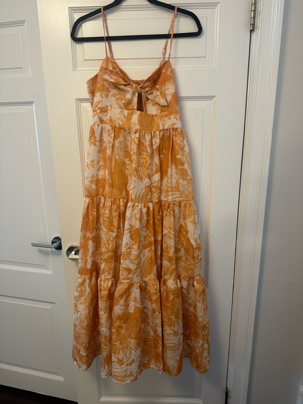 Aqua Yellow Floral Tie-Front Maxi Dress
